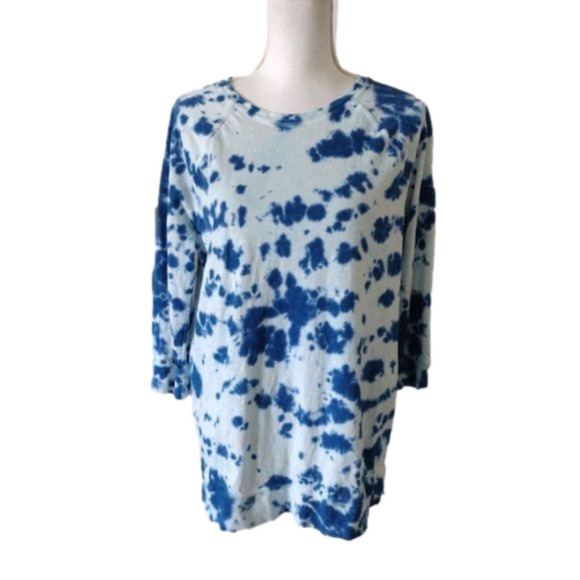 𝅺CHICO'S Weekends tie dye 3/4‎ sleeve top. Sz. 1 (S/8) - Picture 1 of 7